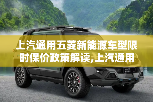 上汽通用五菱新能源车型限时保价政策解读,上汽通用五菱推新能源车型限时保价说明