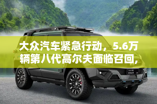 大众汽车紧急行动，5.6万辆第八代高尔夫面临召回,大众宣布将召回5.6万辆第八代高尔夫