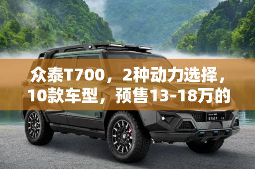 众泰T700，2种动力选择，10款车型，预售13-18万的豪华SUV,2种动力/10款车型 众泰T700预售13-18万