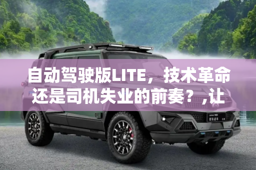自动驾驶版LITE，技术革命还是司机失业的前奏？,让司机掉饭碗？自动驾驶版LITE靠不靠谱