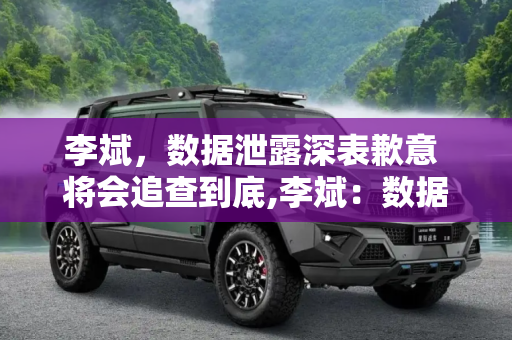 李斌，数据泄露深表歉意 将会追查到底,李斌：数据泄露深表歉意 将会追查到底