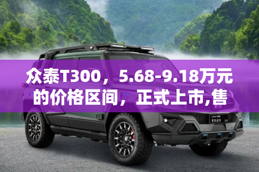 众泰T300，5.68-9.18万元的价格区间，正式上市,售5.68-9.18万元 众泰T300正式上市