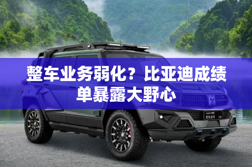 整车业务弱化？比亚迪成绩单暴露大野心