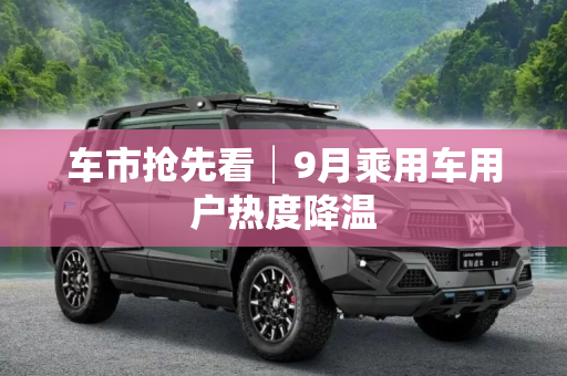 车市抢先看│9月乘用车用户热度降温
