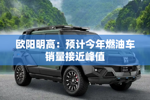 欧阳明高：预计今年燃油车销量接近峰值