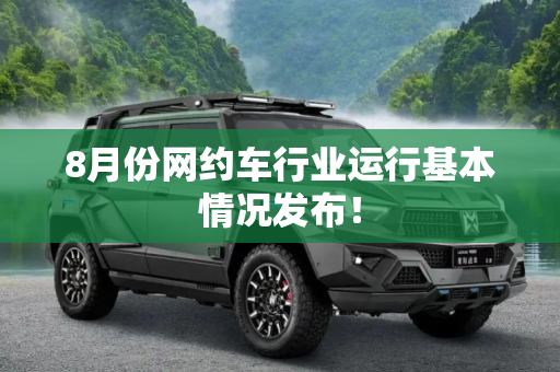8月份网约车行业运行基本情况发布！