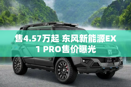 售4.57万起 东风新能源EX1 PRO售价曝光