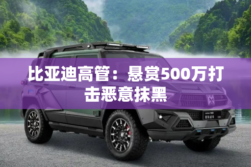 比亚迪高管：悬赏500万打击恶意抹黑