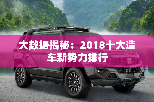 大数据揭秘：2018十大造车新势力排行