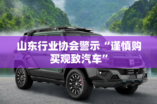 山东行业协会警示“谨慎购买观致汽车”