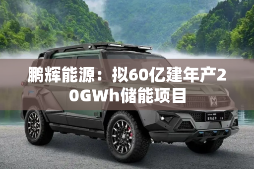 鹏辉能源：拟60亿建年产20GWh储能项目