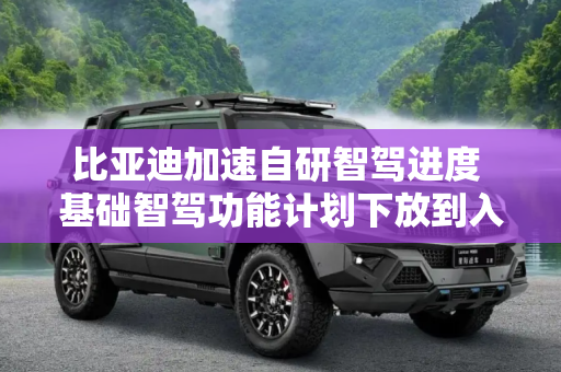 比亚迪加速自研智驾进度 基础智驾功能计划下放到入门级车型上