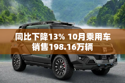 同比下降13% 10月乘用车销售198.16万辆