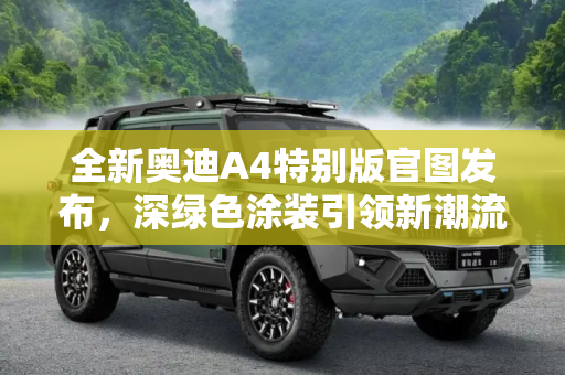 全新奥迪A4特别版官图发布，深绿色涂装引领新潮流,采用深绿色涂装 全新奥迪A4特别版官图