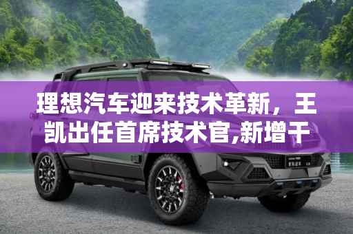 理想汽车迎来技术革新，王凯出任首席技术官,新增干将 王凯出任理想汽车首席技术官