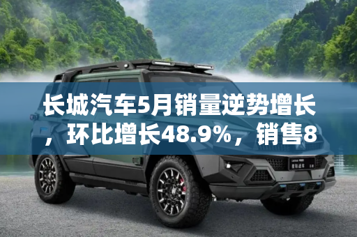 长城汽车5月销量逆势增长，环比增长48.9%，销售80062辆,环比增长48.9% 长城汽车5月销售80062辆